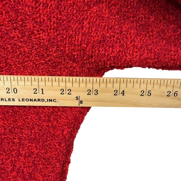 Susan Bristol Vintage Women Red Button Wool Boucle Long Cardigan Sweater Coat M - Picture 4 of 4